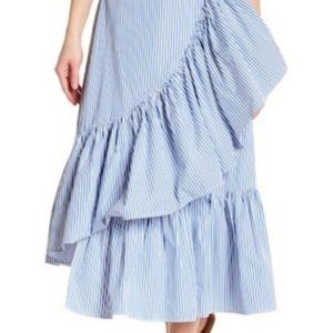 Blue & White Striped Riffle Skirt